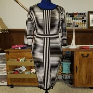 Roz & Ali striped bodycon knit dress